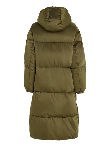 TJW LONG SATIN PUFFER drab olive green