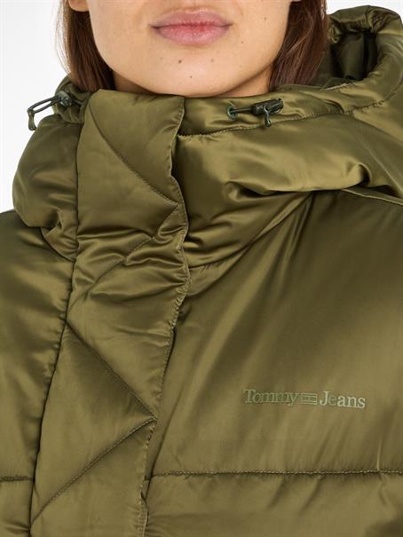 TJW LONG SATIN PUFFER drab olive green