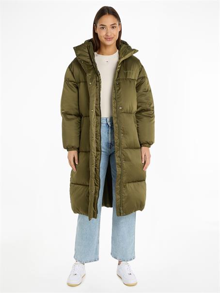 TJW LONG SATIN PUFFER drab olive green