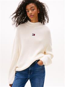 TJW MOCKNECK BADGE SWEATER ancient white