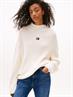 TJW MOCKNECK BADGE SWEATER ancient white