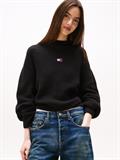 TJW MOCKNECK BADGE SWEATER black