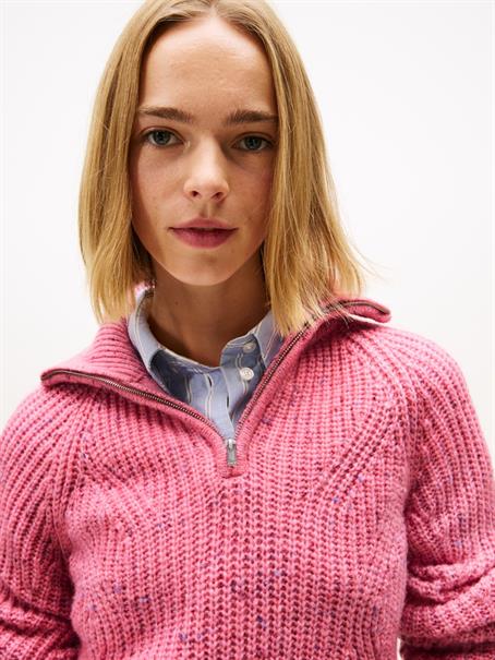 TJW NEP 1/4 ZIP SWEATER mystic pink