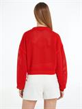 TJW OPEN STITCH FLAG SWEATER deep crimson