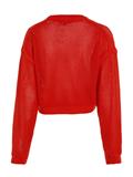 TJW OPEN STITCH FLAG SWEATER deep crimson