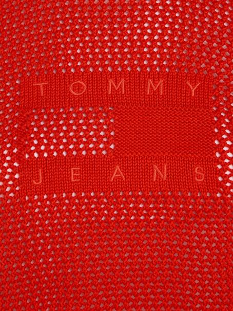 TJW OPEN STITCH FLAG SWEATER deep crimson