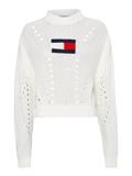 TJW OVRSZD FLAG STITCH SWEATER ecru