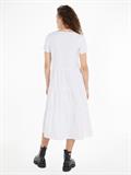 TJW POPLIN TIERED SS MIDI DRESS white