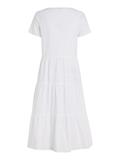 TJW POPLIN TIERED SS MIDI DRESS white