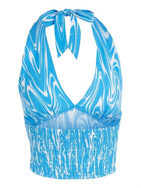 TJW PSYCHEDELIC HALTER TOP blue psychedelic print