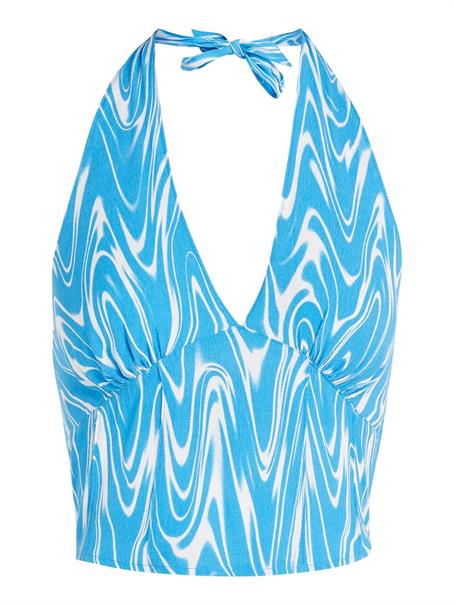 TJW PSYCHEDELIC HALTER TOP blue psychedelic print