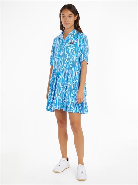 TJW PSYCHEDELIC SHIRT DRESS blue psychedelic print