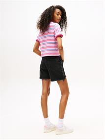 TJW REG SH SCRIPT STRIPE TEE carnival pink - stripe