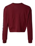 TJW RLXD CROP COLLEGIATE T LS deep rouge