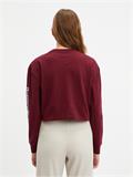 TJW RLXD CROP COLLEGIATE T LS deep rouge