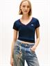 TJW SLIM BADGE V-NECK TEE dark night navy