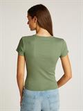 TJW SLIM BUTTON RIB C-NECK SS aruba green
