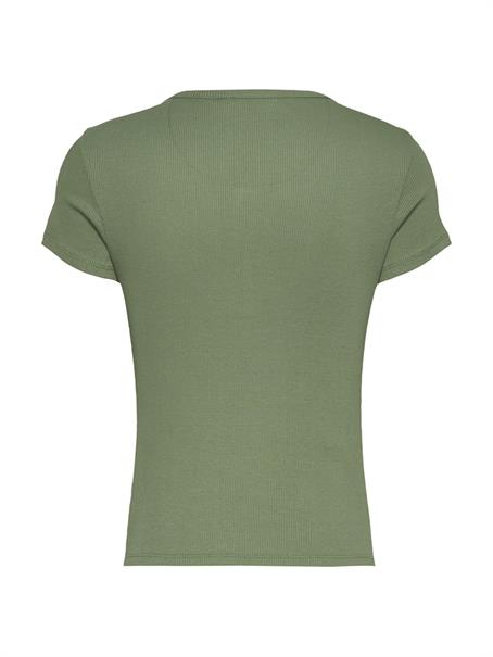 TJW SLIM BUTTON RIB C-NECK SS aruba green