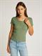 TJW SLIM BUTTON RIB C-NECK SS aruba green