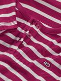 TJW SLIM BUTTON RIB C-NECK SS brilliant berry - stripe