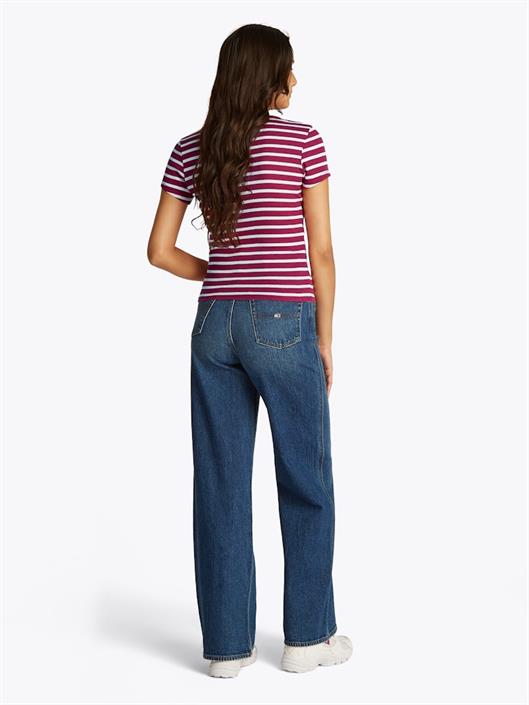 tjw-slim-button-rib-c-neck-ss-brilliant-berry-stripe
