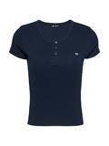 TJW SLIM BUTTON RIB C-NECK SS dark night navy