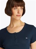 TJW SLIM BUTTON RIB C-NECK SS dark night navy