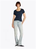 TJW SLIM BUTTON RIB C-NECK SS dark night navy