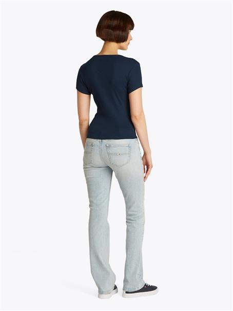 TJW SLIM BUTTON RIB C-NECK SS dark night navy