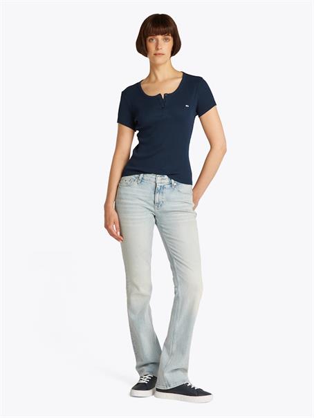 TJW SLIM BUTTON RIB C-NECK SS dark night navy