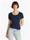 TJW SLIM BUTTON RIB C-NECK SS dark night navy