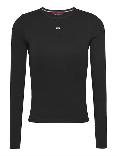 TJW SLIM ESSENTIAL RIB LS black