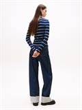 TJW SLIM ESSENTIAL RIB LS dark night navy - stripe
