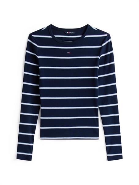 TJW SLIM ESSENTIAL RIB LS dark night navy - stripe