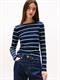 TJW SLIM ESSENTIAL RIB LS dark night navy - stripe