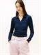TJW SLIM ESSENTIAL RIB LS POLO dark night navy