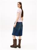 TJW SLIM ESSENTIAL RIB V SS ancient white - cerise stripe