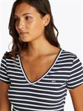 TJW SLIM ESSENTIAL RIB V SS dark night navy - stripe