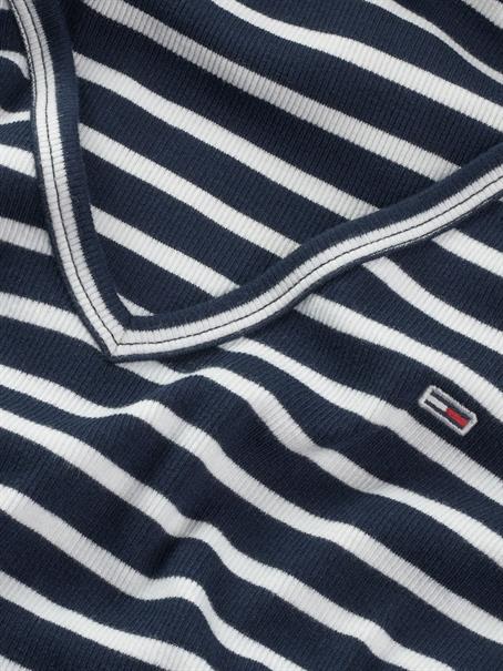 TJW SLIM ESSENTIAL RIB V SS dark night navy - stripe