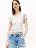 TJW SLIM ESSENTIAL RIB V SS misty sage - stripe