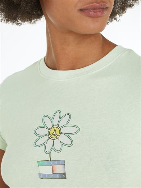 TJW SLIM FLWR PWR 2 TEE opal green