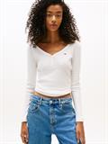 TJW SLIM HENLEY WAFFLE LS ecru