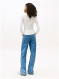 TJW SLIM HENLEY WAFFLE LS ecru