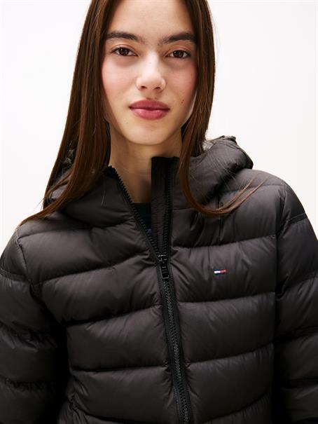 TJW SLIM HOOD PRNT DOWN JCKT EXT black