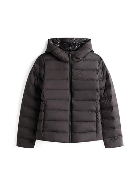 TJW SLIM HOOD PRNT DOWN JCKT EXT black