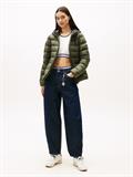 TJW SLIM HOOD PRNT DOWN JCKT EXT pewter green