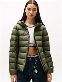 TJW SLIM HOOD PRNT DOWN JCKT EXT pewter green