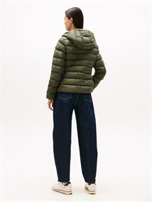 TJW SLIM HOOD PRNT DOWN JCKT EXT pewter green