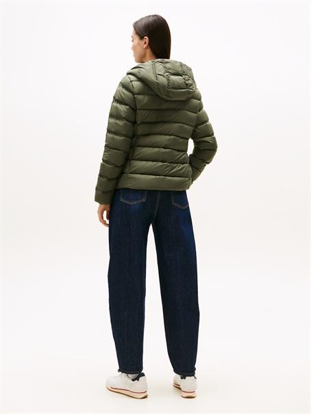 TJW SLIM HOOD PRNT DOWN JCKT EXT pewter green