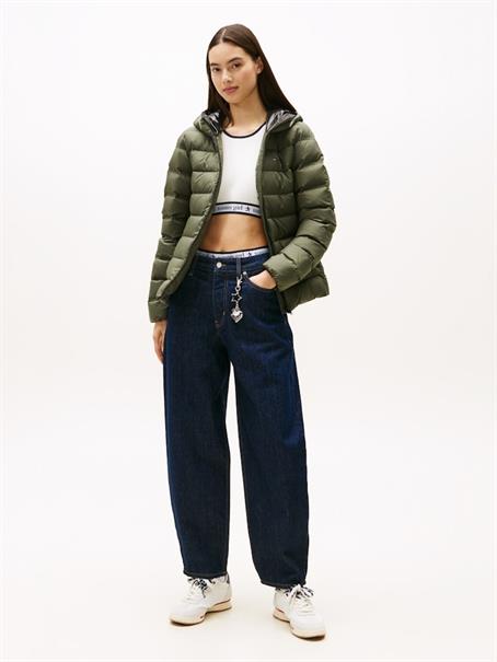 TJW SLIM HOOD PRNT DOWN JCKT EXT pewter green